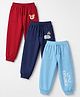 Doodle Poodle 100% Cotton Knit Full Length Jogger Fit Lounge Pant With Animal & Vehicle Print Pack of 3 in Aqua Blue Red