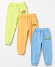 Doodle Poodle 100% Cotton Single Jersey Knit Full Length Lounge Pants With Vehicle Print Pack Of 3 - Aqua Blue Orange & Green