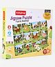 Babyhug Farm Animal Puzzle Set Of 12 with 48 Pcs| 12 Beautifully Illustrated Animals| 3 Difficulty Levels| Improves Hand-Eye Coordination & Problem Solving| BIS Certified | Gifting Idea for 3 Years+