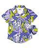 Ollington St. Cotton Woven Half Sleeves Floral Printed Shirt - Purple