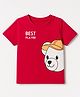Doodle Poodle 100% Cotton Single Jersey Knit Half sleeves Tshirt with Bear Print - Red