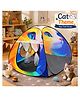 Silver Shine Foldable Play Tent House Big Size for Girl Boys with Cat Theme Pop-Up Indoor & Outdoor Playhouse for Girls Boys, Multi Purpose Tent with Fun Patterns Easy Setup & Portable (Cat Orange)