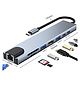 Ausha 8 in 1 USB C Extension Hub with 4K HDMI, 100W PD Fast Charging, USB 3.0/2.0 Ports, RJ45 Ethernet, SD/TF Card Slots  Multiport Docking Station for Laptops, Tablets, and More, Grey