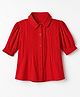 Pine Kids Woven Top with Half Sleeves in Red for 5-6 Years