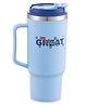 Adore Hydrate Pro Insulated Thermoware Drinking Tumbler Bottle with Handle- Hot & Cold- Spill Proof - Stainless Steel- 750ml- Blue