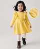 Babyhug Knit Full Sleeves Woollen Dress With Cable Knit Design - Yellow