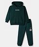 Primo Gino Cotton Brushed Terry Knit Oversized Full Sleeves Solid Hooded Sweatshirt and Jogger Winter Wear Suit with Drop Shoulder Sleeves & Trust The Process Learning Fast Moving Faster Print - Green