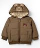 Babyoye Knit Full Sleeves Hoodies with Ear Applique - Tan