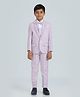 KIDS ISLAND Woven Full Sleeves Solid 4 Piece Party Suit Set With Bow - Mauve