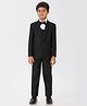 KIDS ISLAND Woven Full Sleeves Solid 4 Piece Party Suit Set With Bow - Black