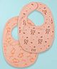 Kidbea Organic Cotton Baby Bib, Adjustable Snap Closure Soft Absorbent Feeding Bibs Apron for Newborns Child With Cute Prints | Reusable Baby Essential - Ligh Pink & Peach (Pack of 2)