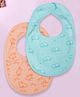 Kidbea Organic Cotton Baby Bib, Adjustable Snap Closure Soft Absorbent Feeding Bibs Apron for Newborns Child With Cute Prints | Reusable Baby Essential - Aqua Blue & Baby Pink (Pack of 2)