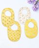 Kidbea Organic Cotton, Adjustable Snap Closure Soft Absorbent Feeding Bibs Apron for Newborns With Cute Prints | Reusable Baby Essential - Lemon/Light Yellow, Mustard, Yellow & Light Pink (Pack of 4)