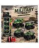 Elecart Military Monster Truck Toy Set 4PCS Army Toy Trucks with Big Wheels, Speed Launcher & Friction Power, Camouflage Off-Road Vehicles for Boys & Girls
