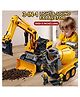 Elecart Friction Powered Excavator Toy for Kids with Light & Music | Push & Go Construction Truck with Detachable Trailer | No Battery Vehicle Toy for Boys & Girls | Toddler Toy