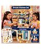 Elecart Kids Kitchen Playset with Realistic Steam & Lights | 39 PCS Pretend Play Cooking Set with Sink, Stove, Oven, Fridge & Accessories | Mini Kitchen Toy Set for Girls (Blue)