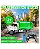 Elecart RC Garbage Truck Toy with Light & Sound, 1:24 Scale Remote Control Waste Management Truck | 2.4GHz 6 Channel RC Truck with Auto Demo, Working Lift Arm, Trash Bin & USB Charging | Toy Gift