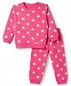 Babyhug Cotton Knit Full Sleeves Winter Wear Co-ords With Star Design - Pink
