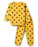Babyhug Cotton Knit Full Sleeves Winter Wear Co-ords With Star Design - Yellow