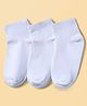 Honeyhap Premium Bamboo Cotton Ankle Length Solid Socks  with Bio Finish Pack of 3 - White