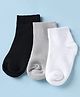 Honeyhap Premium Cotton Blend Bamboo Spandex Knit With Bio Finish Set Of Socks Pack of 3 - White, Grey & Black