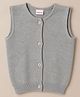 Babyhug Knit Sleeveless  Front Open Solid Colour Sweater - Grey
