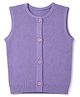 Babyhug Knit Sleeveless Solid Front Open Sweater - Lavender