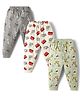 CUCUMBER Sinker Knit Full Length Lounge Pant with Car Winnie The Pooh  & 101 Dalmatians Print Pack of 3 - Light Green & Cream