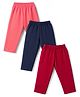 CUCUMBER Sinker Knit Full Length Solid Colour Leggings Pack of 3 - Pink Navy & Dark Red