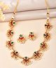 VALLEY OF JEWELLERY - Gold Tone Multi Colour Floral Necklace Set - Gold