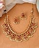 VALLEY OF JEWELLERY - Gold Plated Ruby Red Stone Oval Jewellery Set - Ruby Red