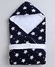 Momspet Supersoft Hooded Sleeping Bag Cum Wrapper with Cute Print-Blue