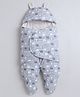 Momspet 3 in 1 Baby Supersoft Hooded Carry Nest Cum Sleeping Bag  - Dark Grey