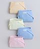 Momspet Baby Muslin Nappies Plain with Velcro Pack of 5-Multi Colour