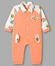 WOW Clothes Knitted Full Sleeves Rompers With Dino Print & Applique - Peach