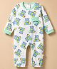WOW Clothes Knitted Full Sleeves Rompers With Animal Print - White