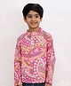Twisha Cotton Woven Full Sleeves Abstract Printed Kurta Style Shirt - Pink