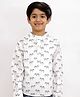 Twisha Rayon Woven Full Sleeves Zebra Printed Kurta Style Shirt - White