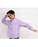 Twisha Cotton Woven Full Sleeves Abstract Printed Kurta Style Shirt - Purple
