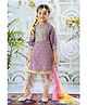 MASTARANG Cotton Woven Three Fourth Sleeves Floral Printed Kurti & Salwar Set With Dupatta - Multi Colour