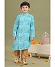 MASTARANG Woven Full Sleeves  Abstract Printed Kurta & Pant Set - Aqua Blue