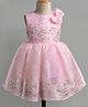 Mark & Mia Woven Sleeveless Sequined Party Dress With Bow Applique - Pink