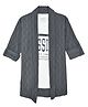 Charchit Cotton Blend Woven Full Sleeves Abstract Designed Shrug With Passion Text Printed Tee - Dark Grey