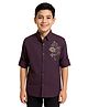 Charchit Cotton Woven Full Sleeves Stone Embellished Floral Designed Shirt - Violet