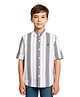 Charchit Cotton Woven Full Sleeves Striped Shirt - Violet