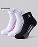 Pine Active Cotton Lycra Knit Terry Breathable Ankle Length Athletic Socks Pack of 3 - White & Black
