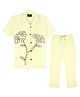 Charchit Cotton Woven Half Sleeves Floral Embroidered Shirt & Pant Set - Yellow
