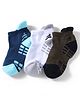 Pine Active Cotton Lycra Knit Terry Breathable Ankle Length Athletic Socks Pack of 3 - White, Black & Light Blue