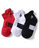 Pine Active Cotton Lycra Knit Terry Breathable Ankle Length Athletic Socks Pack of 3 - White, Red & Black