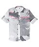 Charchit Cotton Blend Woven Full Sleeves Abstract Printed Shirt With Tee - Pink & Grey